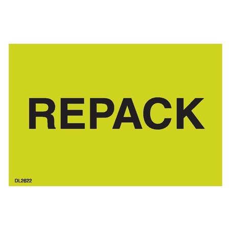 Decker Tape Products Label, DL2622, REPACK, 2" X 3" DL2622